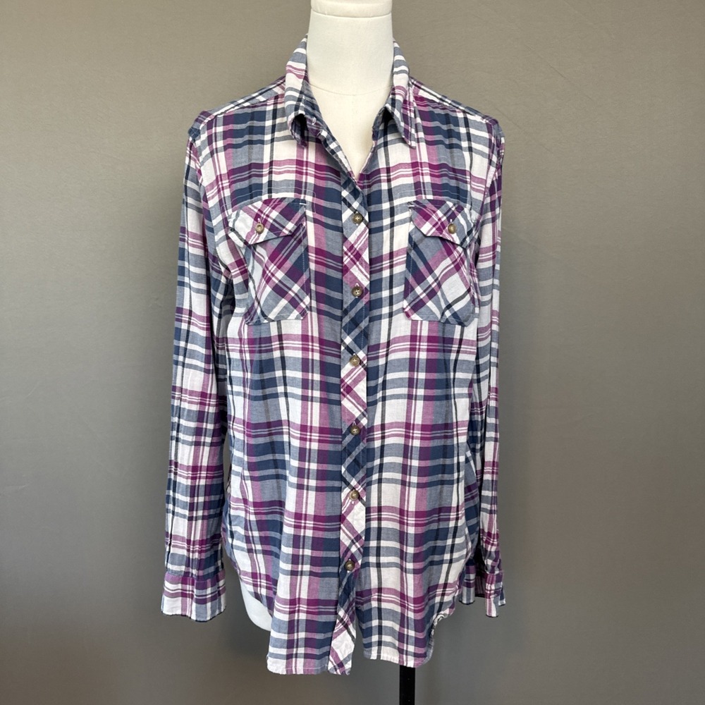 BDG Urban Outfitters Size Large Plaid Button Front Shirt 100% Cotton